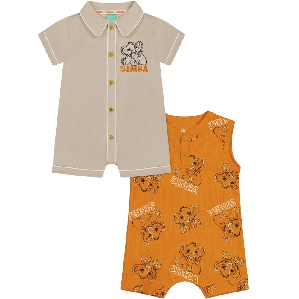 Disney Baby Simba 2-Pack Romper Set – New w/ Tags